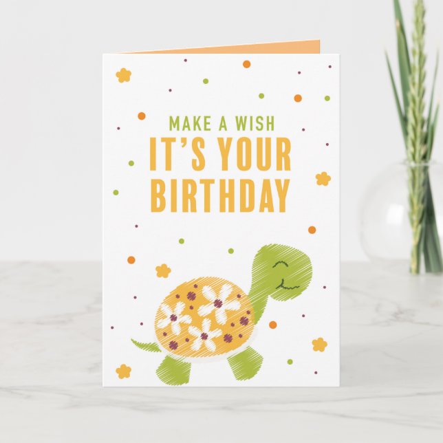 Tarjeta de felicitación por cumpleaños de Naranja (Anverso)