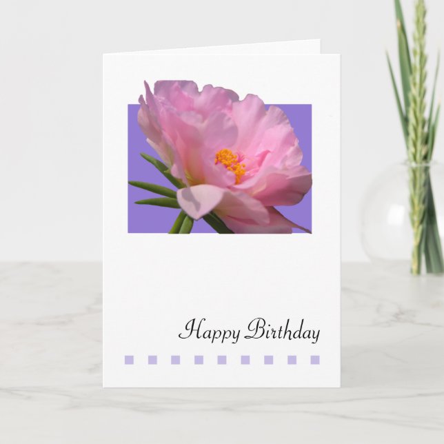 Tarjeta de felicitación por cumpleaños de Peony Ro (Anverso)