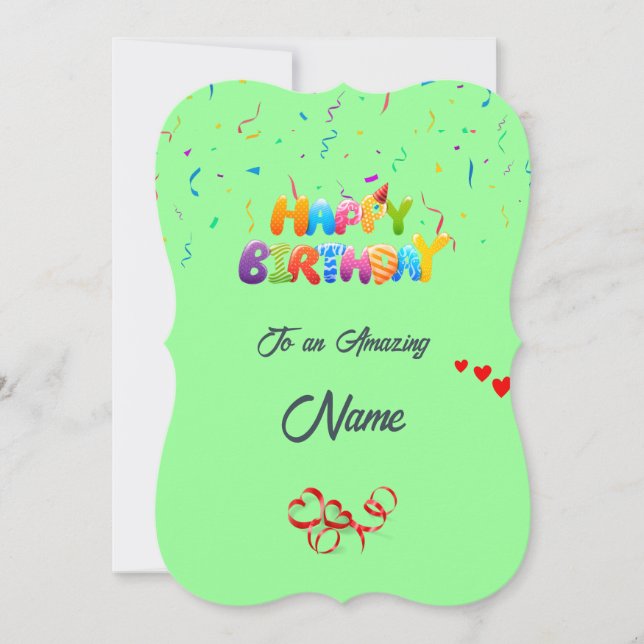 Tarjeta de felicitación por cumpleaños de personal (Anverso)