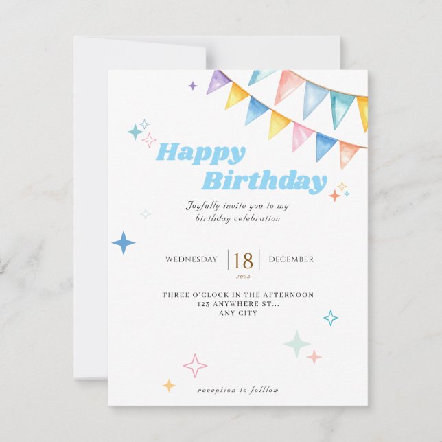 Tarjeta de felicitación por cumpleaños de personal (Anverso)