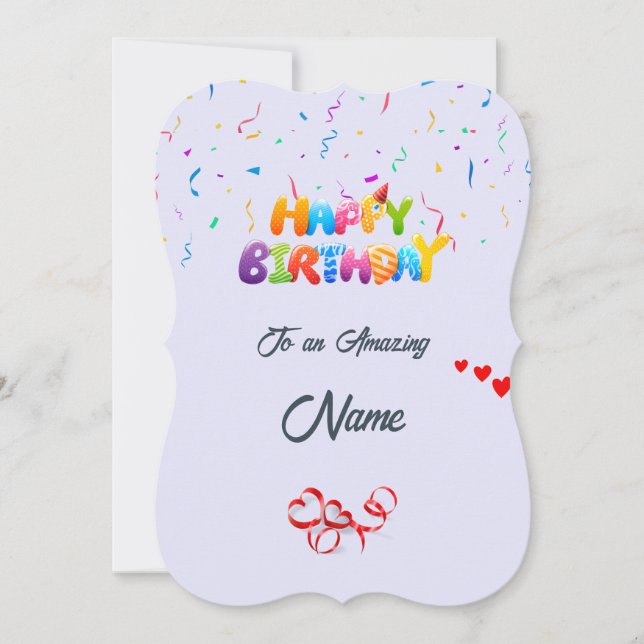 Tarjeta de felicitación por cumpleaños de personal (Anverso)