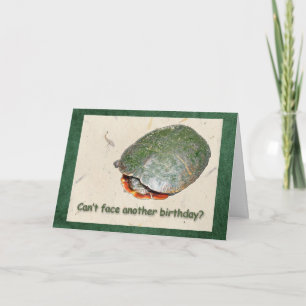 Tarjeta de felicitación por cumpleaños de tortuga 