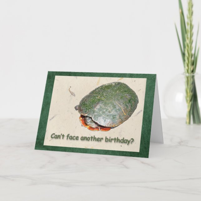 Tarjeta de felicitación por cumpleaños de tortuga  (Anverso)