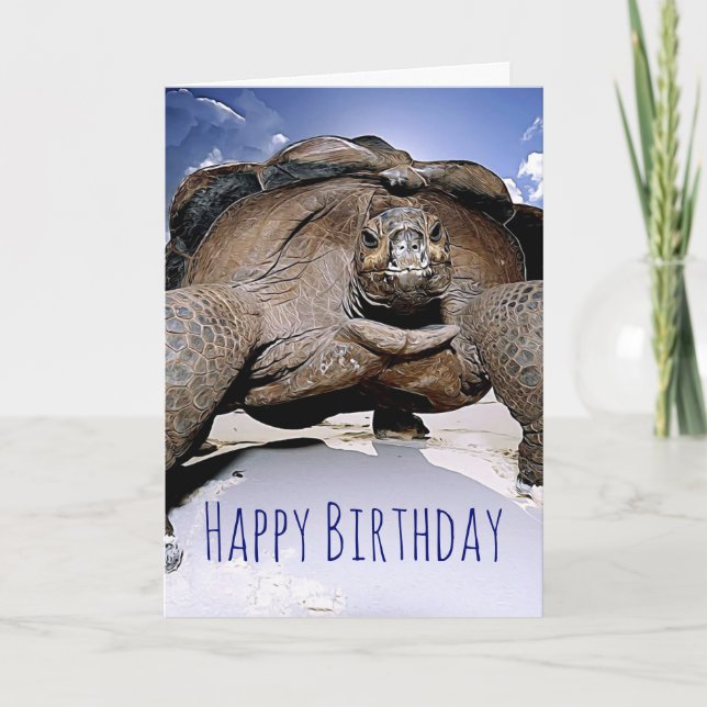 Tarjeta de felicitación por cumpleaños de Tortuga (Anverso)