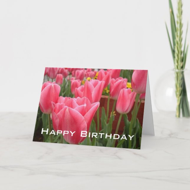 Tarjeta de felicitación por cumpleaños de Tulips (Anverso)