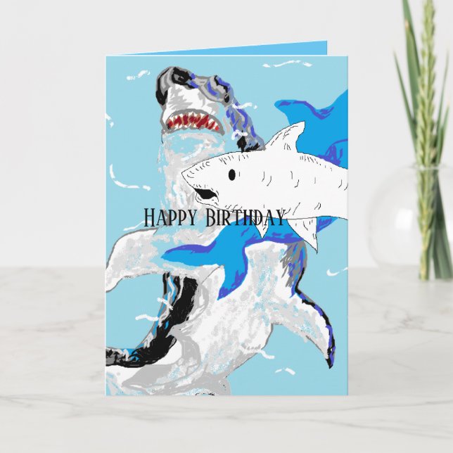 Tarjeta de felicitación por cumpleaños : Natación  (Anverso)