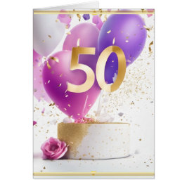 Tarjeta de felicitación por cumpleaños número 50 d