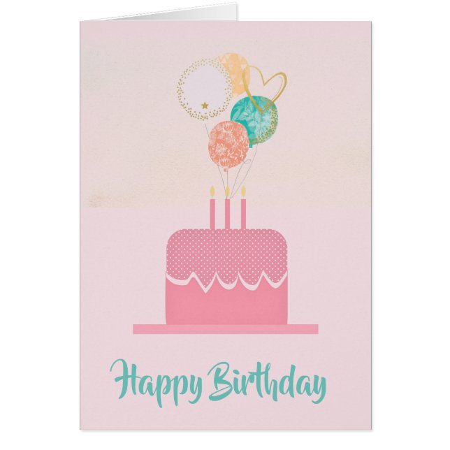 Tarjeta de felicitación por cumpleaños para Chica (Frente)