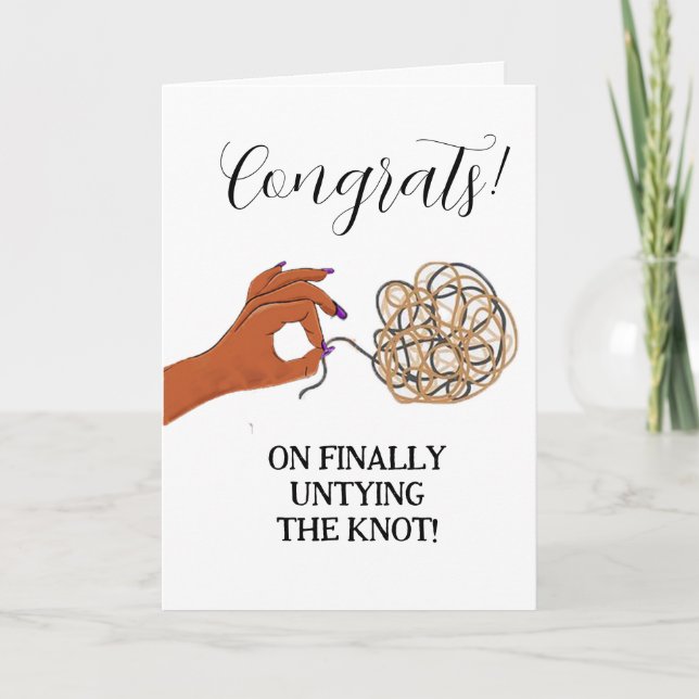 tarjeta de felicitación por divorcio feliz (Anverso)