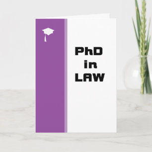 Tarjeta de felicitación por doctorado en Derecho