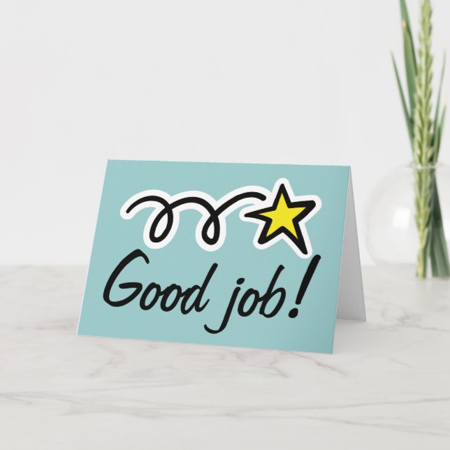 Tarjeta de felicitación por el buen trabajo para e (Anverso)