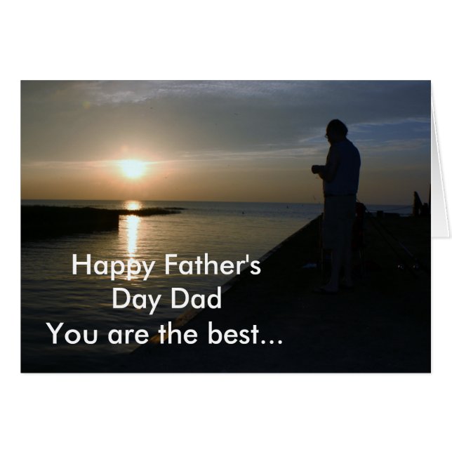 Tarjeta de felicitación por el Día del Padre/Pesca (Anverso (Horizontal))