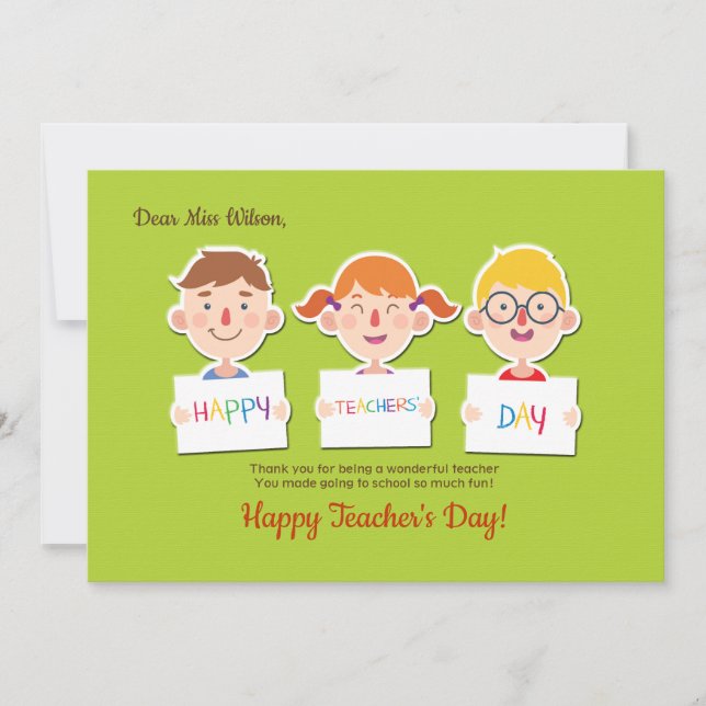 Tarjeta de felicitación por el día del profesor (Anverso)