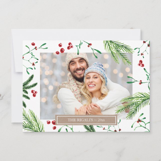 Tarjeta de felicitación por foto de familia de nav (Anverso)