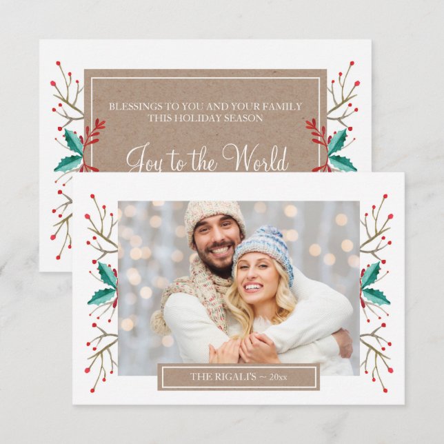 Tarjeta de felicitación por foto de familia para N (Anverso / Reverso)