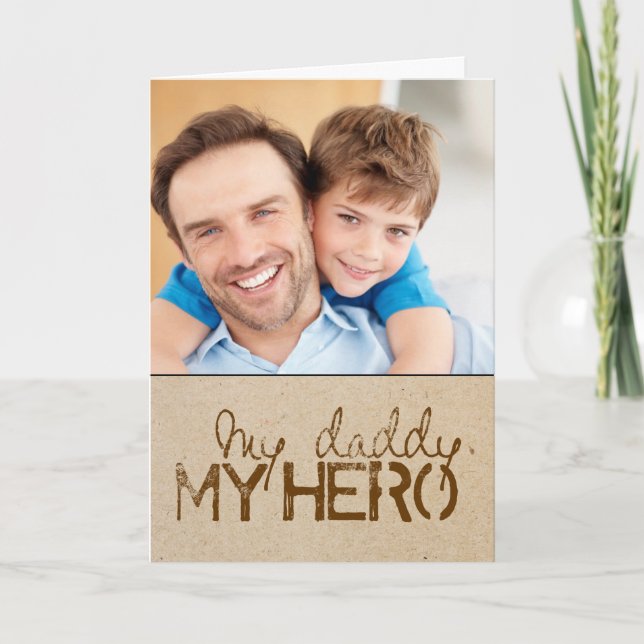 Tarjeta de felicitación por foto del Día del Padre (Anverso)