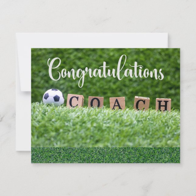 Tarjeta de felicitación por fútbol para entrenador (Anverso)