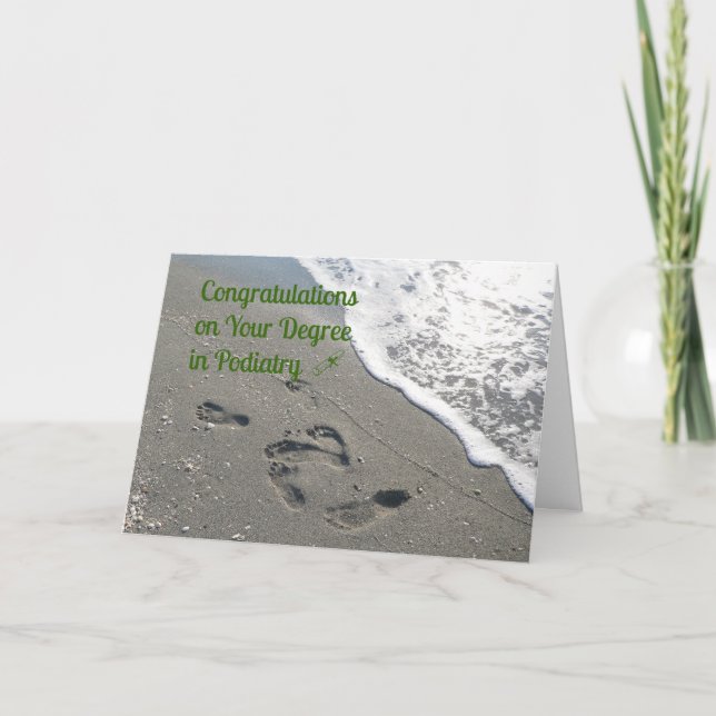Tarjeta de felicitación por grado en podiatría (Anverso)