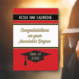 Tarjeta de felicitación por graduación de asociado