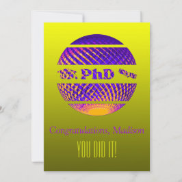 Tarjeta de felicitación por graduación de doctorad