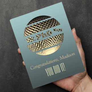 Tarjeta de felicitación por graduación de doctorad