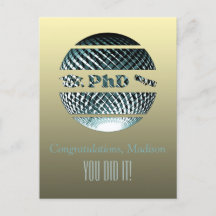 Tarjeta de felicitación por graduación de doctorad