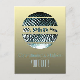 Tarjeta de felicitación por graduación de doctorad