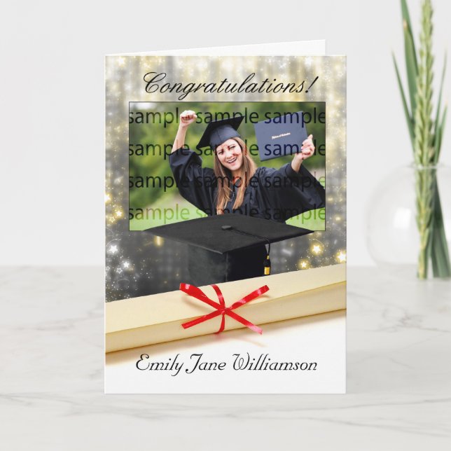 tarjeta de felicitación por graduación foto (Anverso)