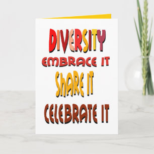 Tarjeta de felicitación por la diversidad de abraz