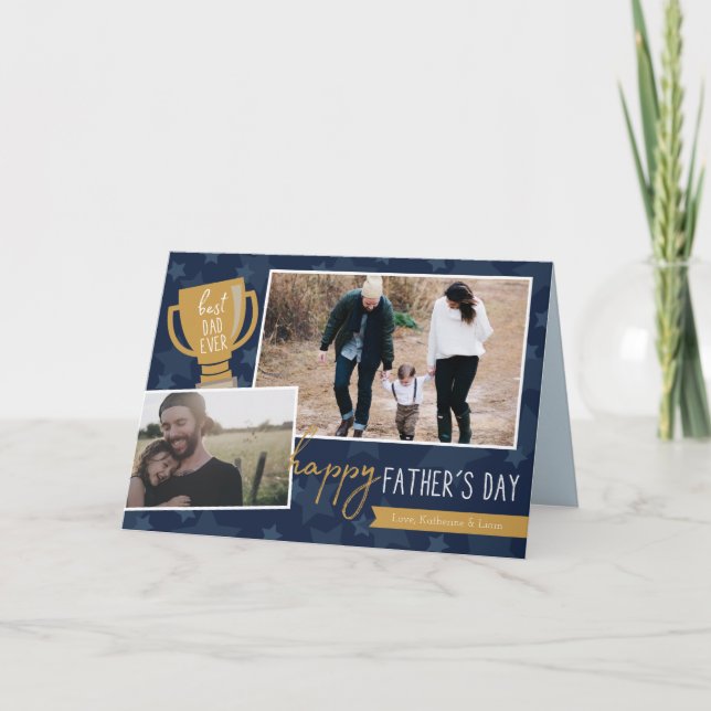 Tarjeta de felicitación por la foto del premio al  (Anverso)