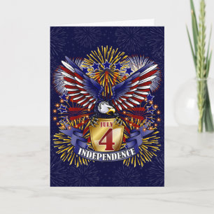 Tarjeta de felicitación por la independencia del 4