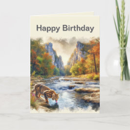 Tarjeta de felicitación por la naturaleza Bobcat d