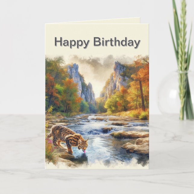 Tarjeta de felicitación por la naturaleza Bobcat d (Anverso)