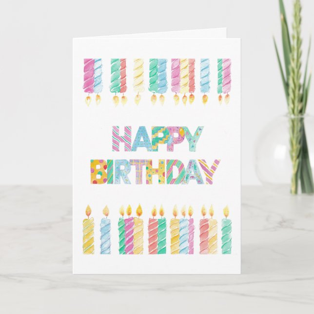 Tarjeta de felicitación por las velas de cumpleaño (Anverso)