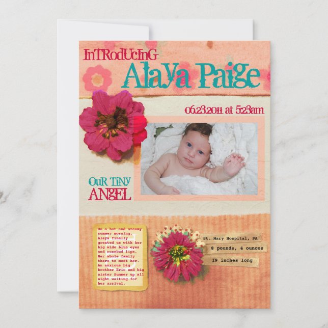Tarjeta de felicitación por nacimiento de Baby Bla (Anverso)