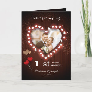 Tarjeta de felicitación por nuestro 1er aniversari