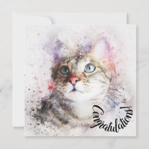 Tarjeta de Felicitación por Nuevo Gato Mascota