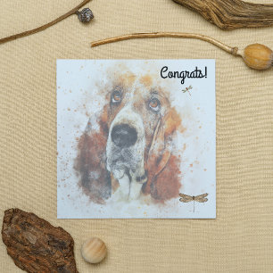 Tarjeta de felicitación por nuevo perro mascota