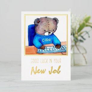 Tarjeta de Felicitación por Nuevo Trabajo con Suer