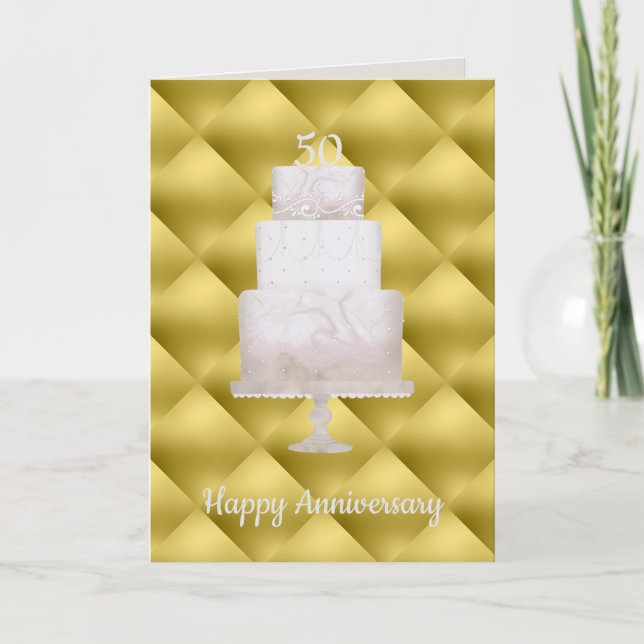 Tarjeta de felicitación por pastelería Gold de 50  (Anverso)