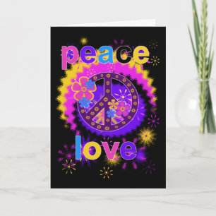 Tarjeta de felicitación por paz y amor