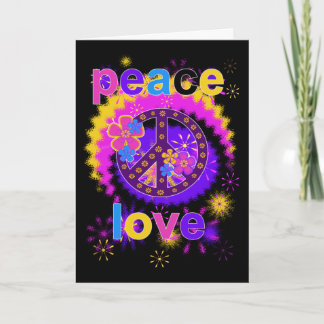Tarjeta de felicitación por paz y amor
