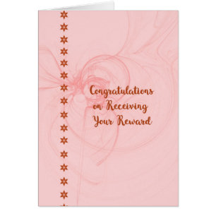 Tarjeta de felicitación por recibir el premio en P