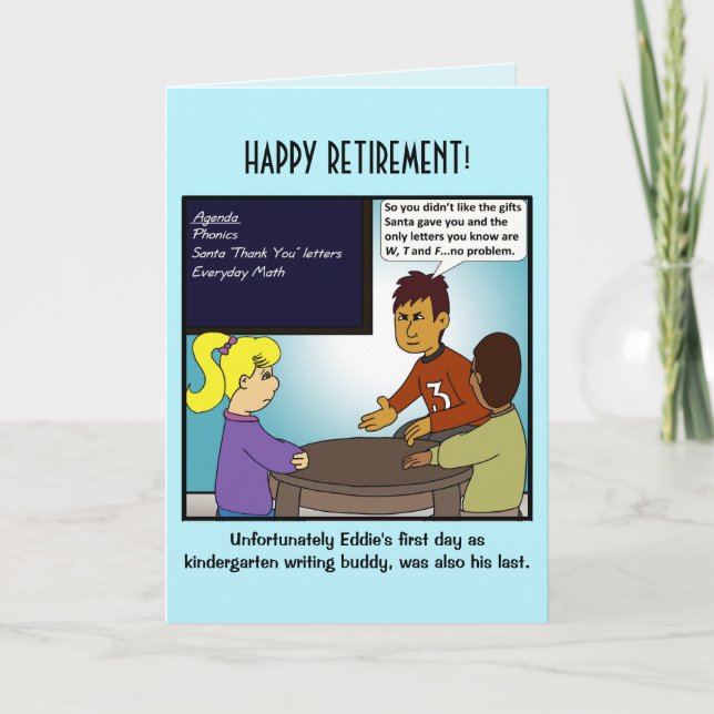 Tarjeta de felicitación por retiro de jardines de  (Anverso)