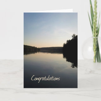 Tarjeta de felicitación por retiro Lago al atardec