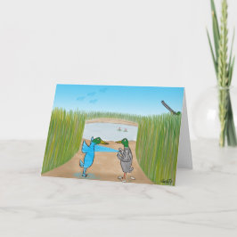 Tarjeta de felicitación por tiroteo de pato