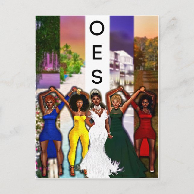 Tarjeta de felicitación postal en blanco de OES (Anverso)