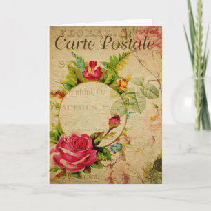 Tarjeta de felicitación postal francesa