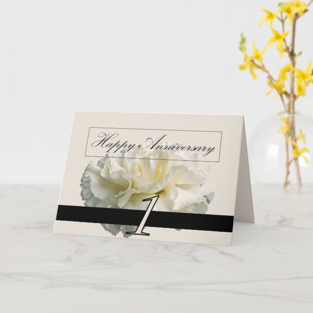 Tarjeta de felicitación - primer clavel del (flor amarilla)