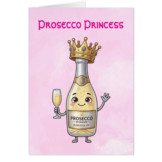 Tarjeta de felicitación Princesa Prosecco (Frente)